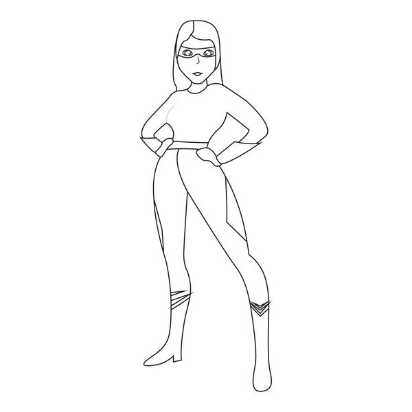 Superwoman dessin animé personnage croquis — Image vectorielle