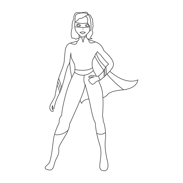 Superwoman dessin animé personnage croquis — Image vectorielle