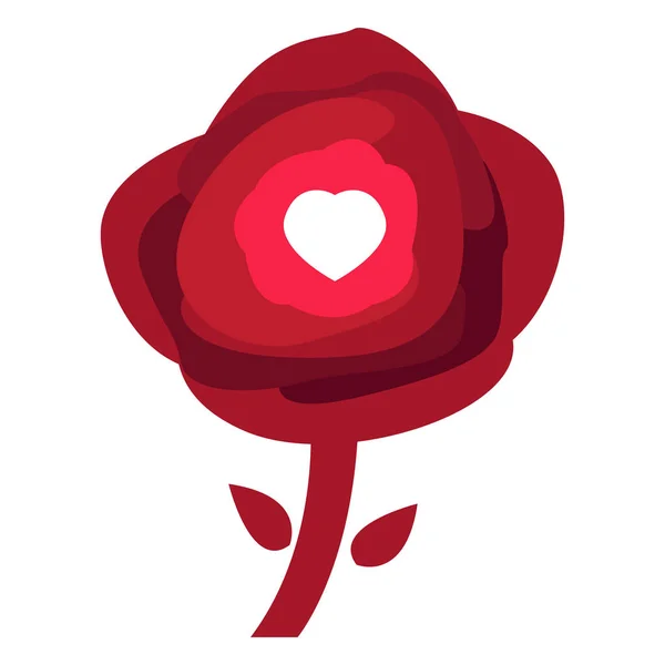 Rose s tvarem srdce — Stockový vektor