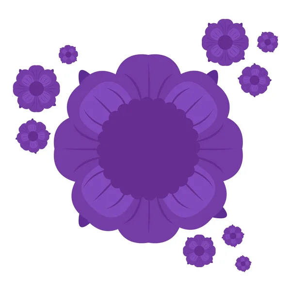 Isolated purple flowers — Stock Vector