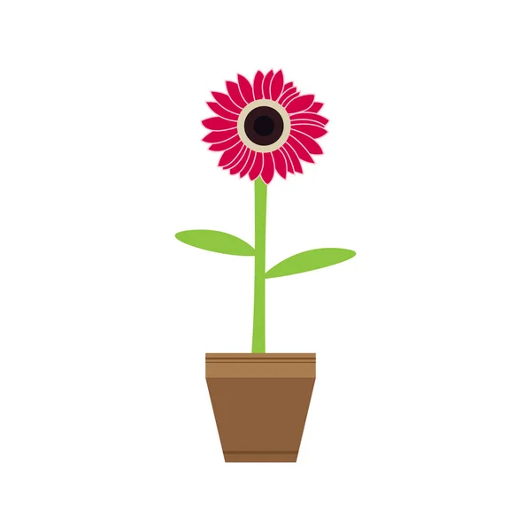 Jolie fleur sur un pot — Image vectorielle