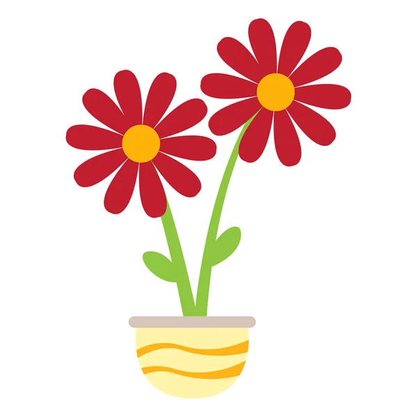 Cute flower op een pot — Stockvector