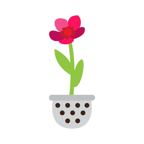 Cute flower op een pot — Stockvector