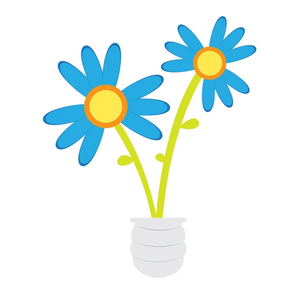 Cute flower op een pot — Stockvector