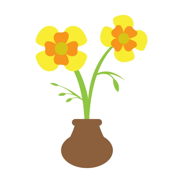 Cute flower on a pot — Stock Vector