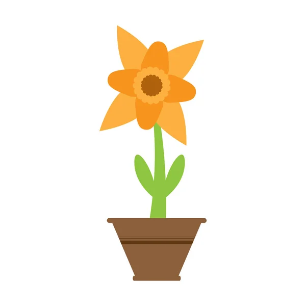 Cute flower op een pot — Stockvector