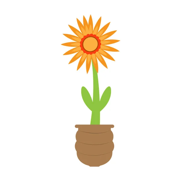 Cute flower op een pot — Stockvector