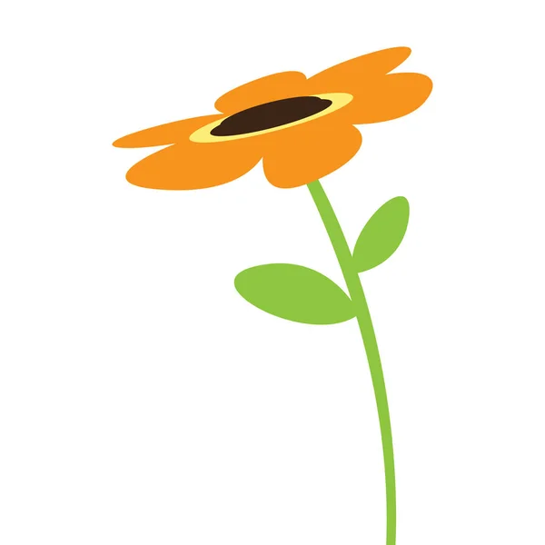 Ikon bunga matahari yang lucu - Stok Vektor