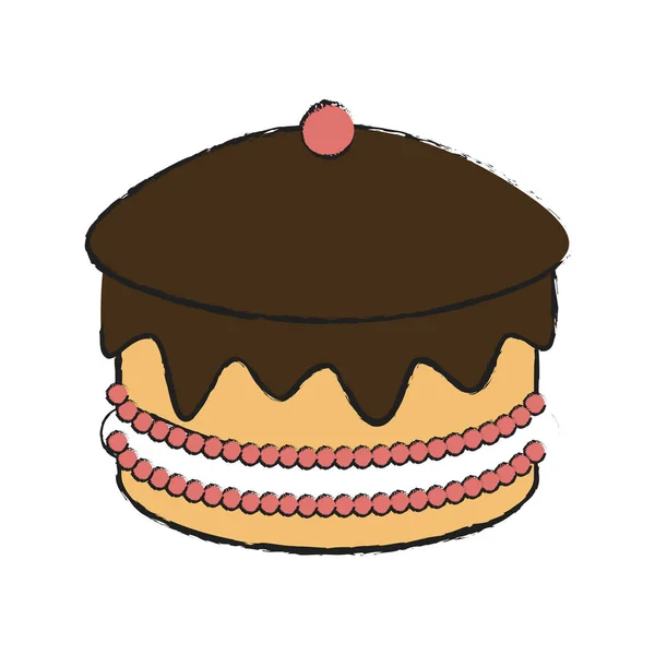 Icône gâteau détaillé — Image vectorielle