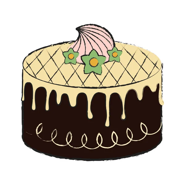 Gedetailleerde taart pictogram — Stockvector