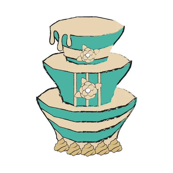 Ayrıntılı pasta simgesi — Stok Vektör