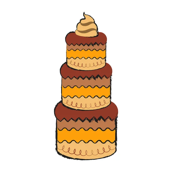 Icône gâteau détaillé — Image vectorielle