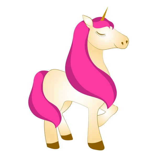 Majestueuze schattig unicorn stripfiguur. Fantasie — Stockvector