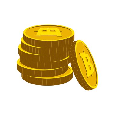 Altın bitcoins yığını