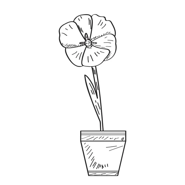 Tekening van een bloem. Retro stijl — Stockvector