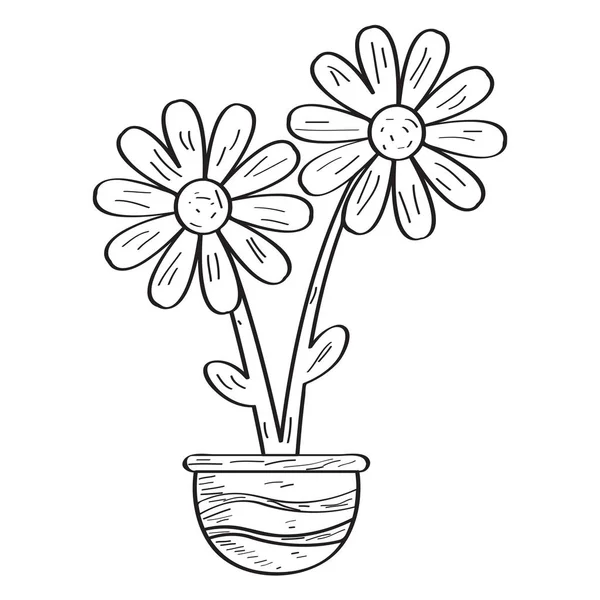 Le dessin d'une fleur. Style rétro — Image vectorielle
