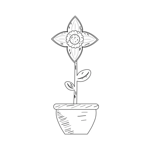 Zeichnung einer Blume. Retro-Stil — Stockvektor