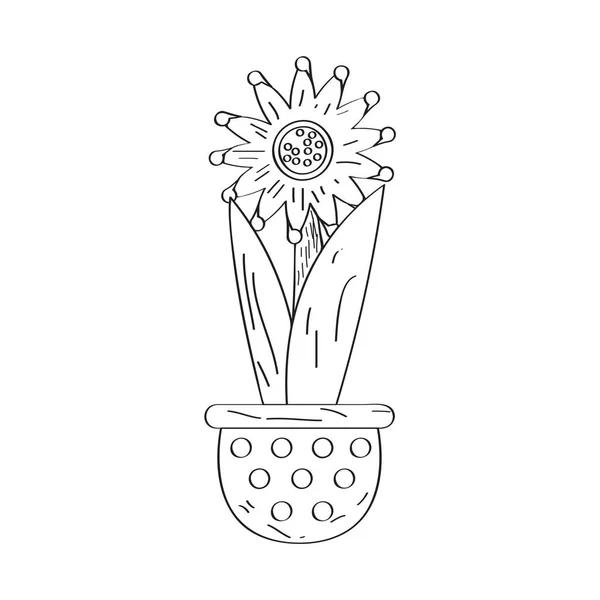 Tekening van een bloem. Retro stijl — Stockvector