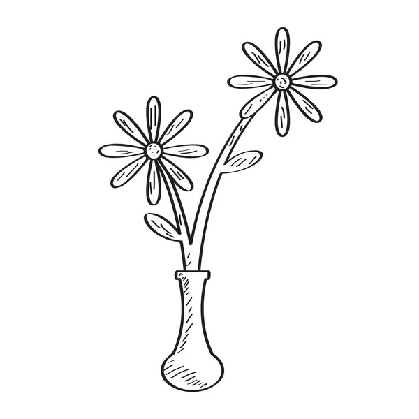 Tekening van een bloem. Retro stijl — Stockvector