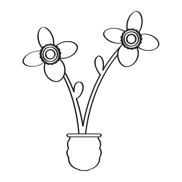 Ritning av en blomma. Retro stil — Stock vektor
