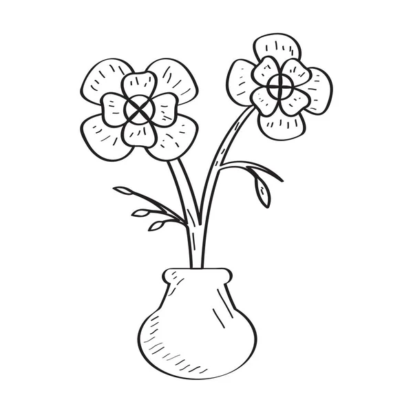 Tekening van een bloem. Retro stijl — Stockvector