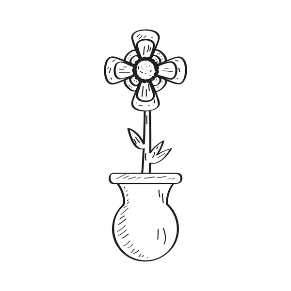 Tekening van een bloem. Retro stijl — Stockvector