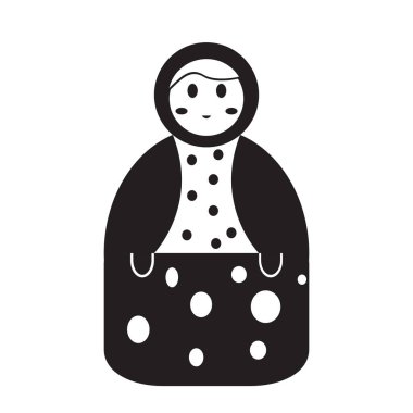 İzole matrioshka oyuncak simgesi