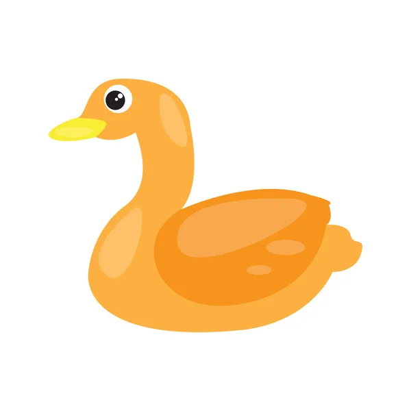 Color caucho pato juguete icono — Vector de stock