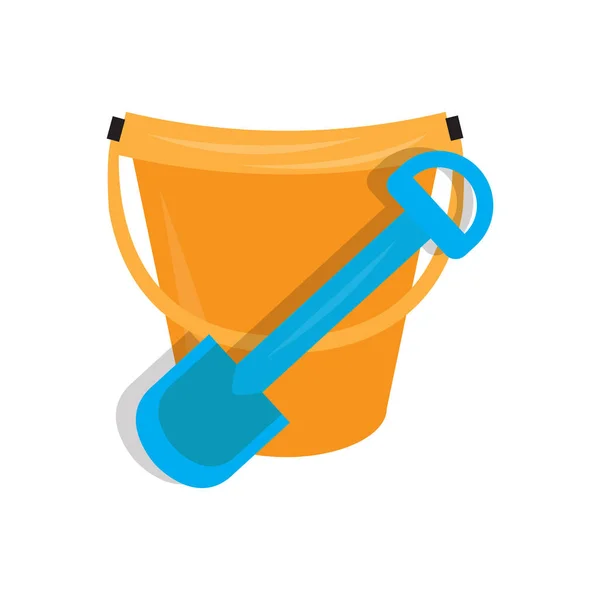 Barevný písek kbelík hraček ikona — Stockový vektor