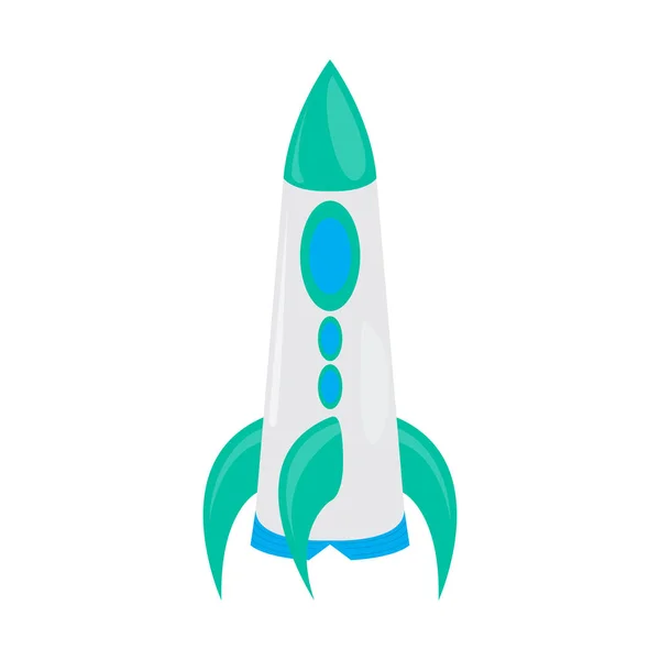 Gekleurde raket schip speelgoed pictogram — Stockvector