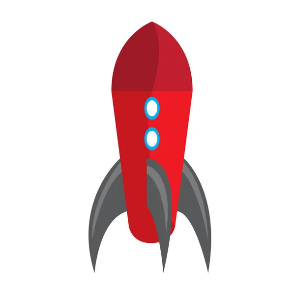 Colored rocket ship toy icon — Stock Vector