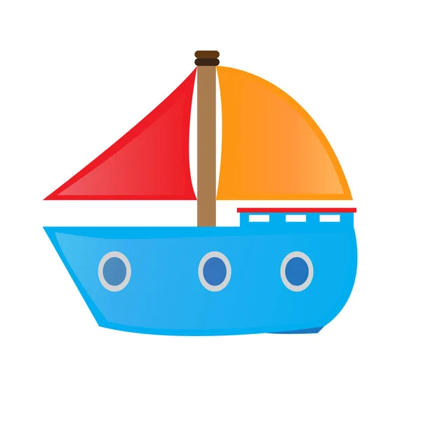 Renkli gemi oyuncak simgesi — Stok Vektör
