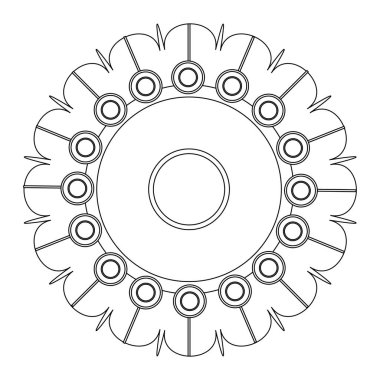 Dekoratif renksiz mandala