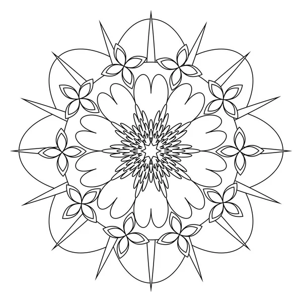 Decorative colorless mandala — Stock Vector