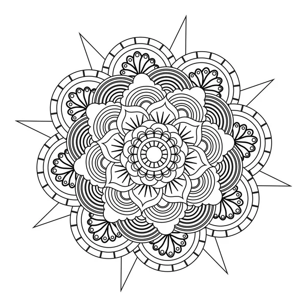 Decorative colorless mandala — Stock Vector