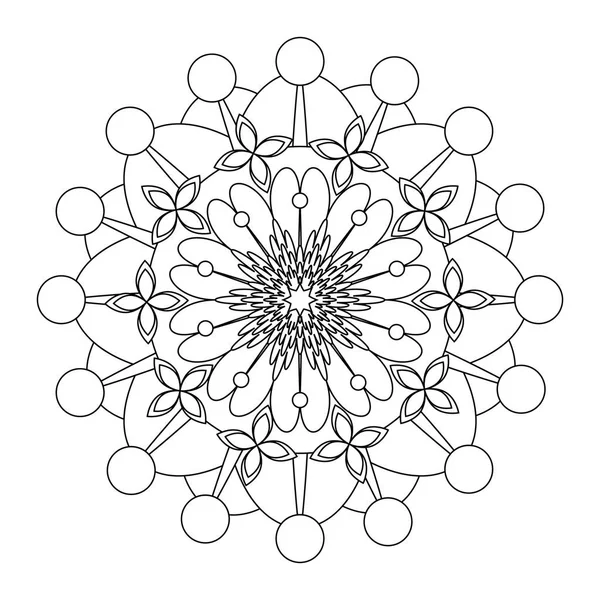 Decorative colorless mandala — Stock Vector