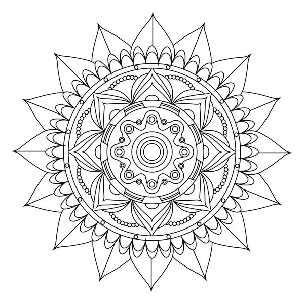 Dekoratives farbloses Mandala — Stockvektor