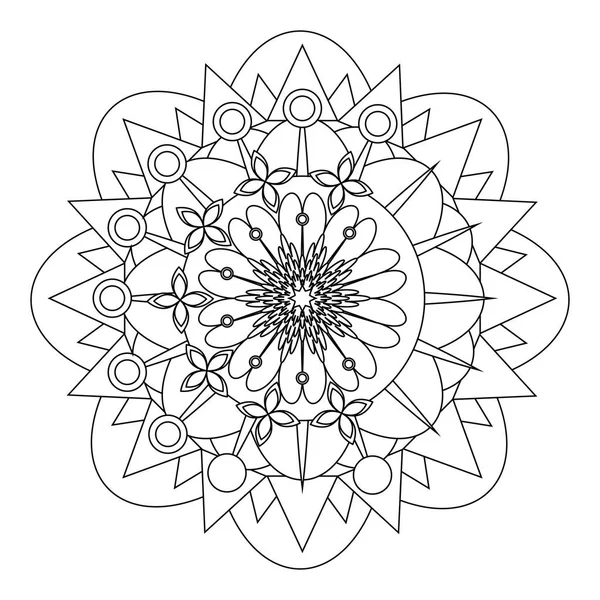 Decorative colorless mandala — Stock Vector