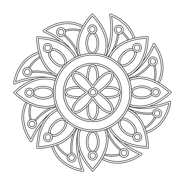 Mandala incolor decorativa — Vetor de Stock