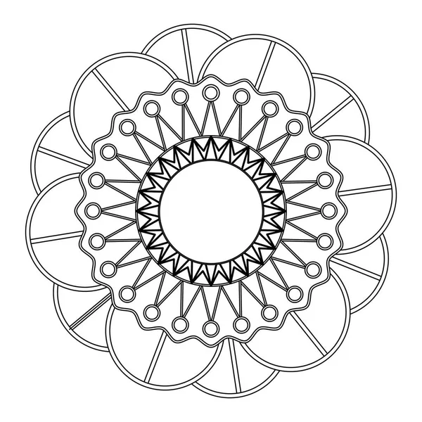 Decorative colorless mandala — Stock Vector