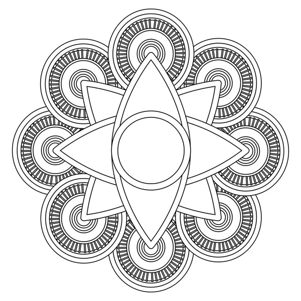Mandala incolor decorativa — Vetor de Stock