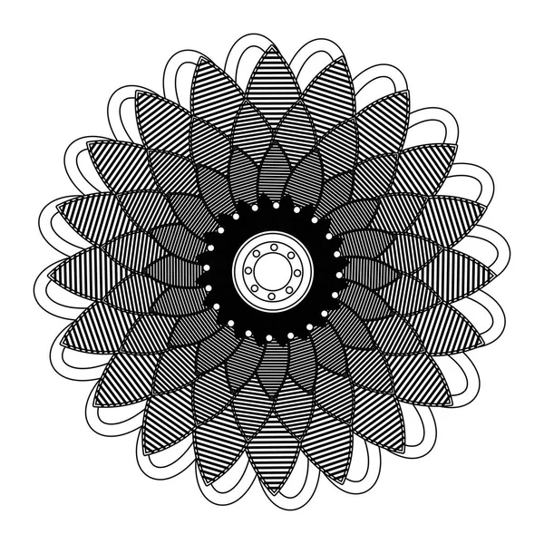 Decorative colorless mandala — Stock Vector