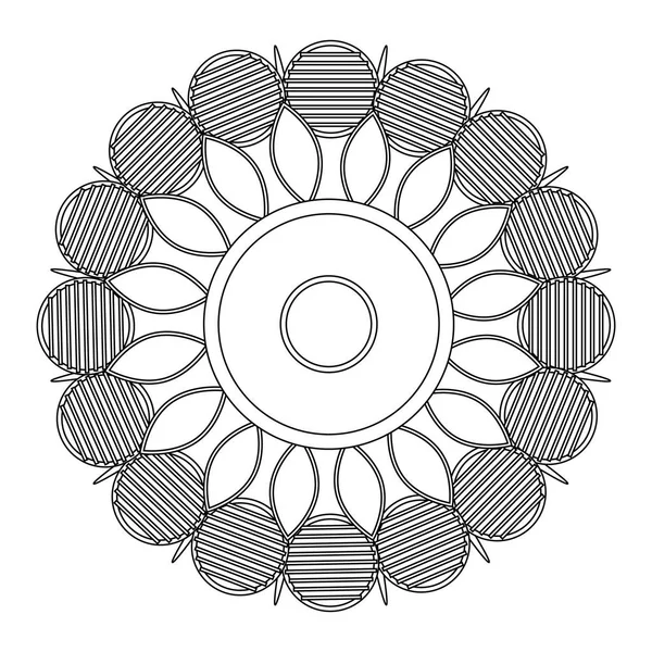 Decorative colorless mandala — Stock Vector