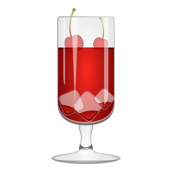Roter Cocktail mit einer Kirsche — Stockvektor