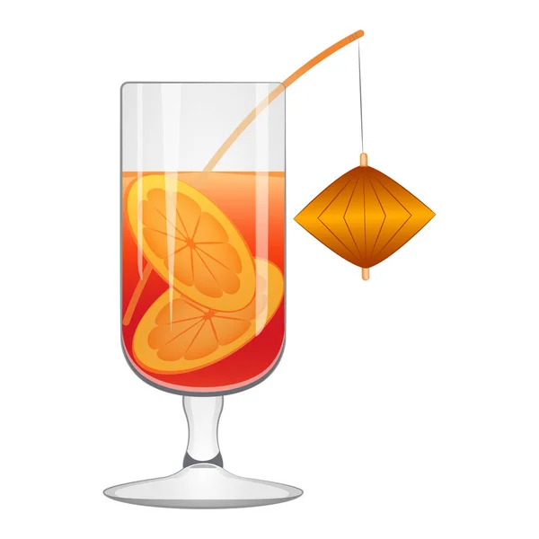 Tropical cocktail with orange slices — Stock Vector