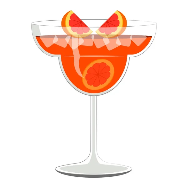 Orange cocktail med apelsinskivor — Stock vektor