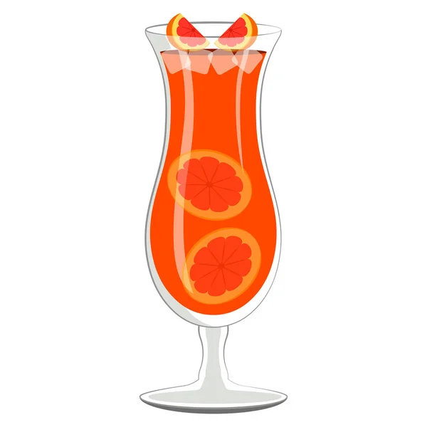 Orangencocktail mit Orangenscheiben — Stockvektor