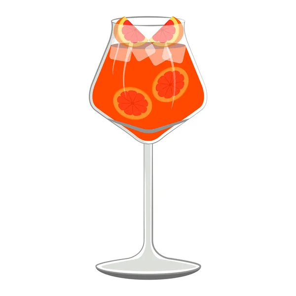 Oranje cocktail met stukjes sinaasappel — Stockvector