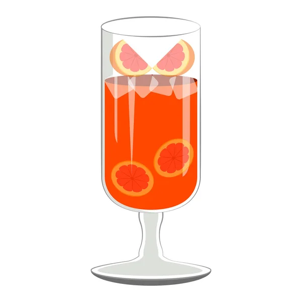 Oranje cocktail met stukjes sinaasappel — Stockvector