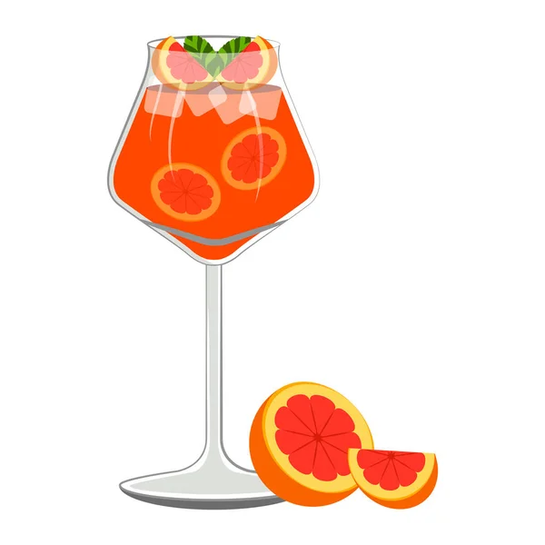 Cóctel naranja con rodajas de naranja — Vector de stock